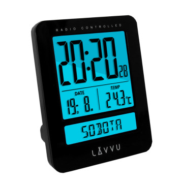 Digitálny budík riadený rádiovým signálom LAVVU LAR0021 Duo Black